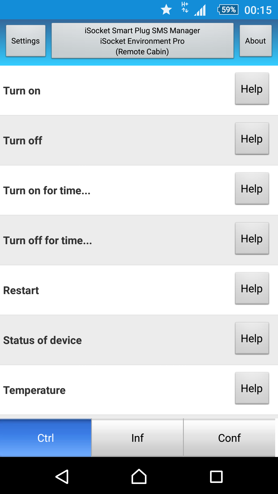 iSocket Smart Plug SMS Manager Android