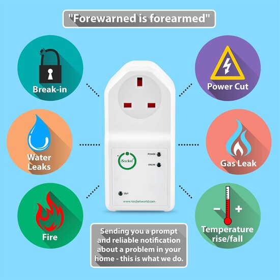 Power cut alarm device for the UK with multiple alarm features from iSocket