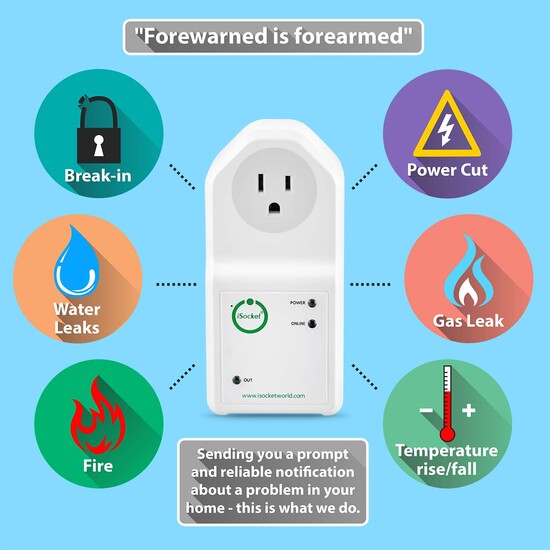 Socket alarme de coupure de courant, inondations, etc. sans Wi-Fi