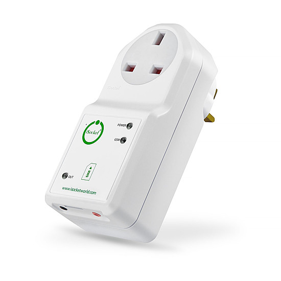 Remote temperature monitoring, safety monitoring device with British plug